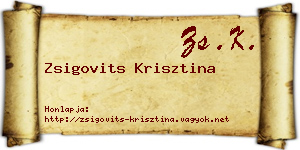 Zsigovits Krisztina névjegykártya
