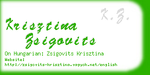 krisztina zsigovits business card